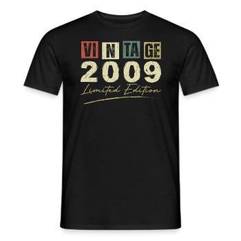 Jahrgang 2009 Original Geburtstagsgeschenk 2009 - Männer T-Shirt - Schwarz - Vorne - AI Model Male 178 light (178cm)