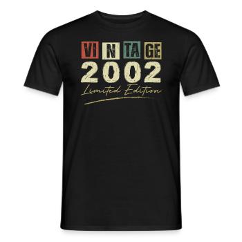 Vintage 2002 Original Cadeau Anniversaire 2002 - T-shirt homme - noir - Devant - AI Model Male 178 light (178cm)