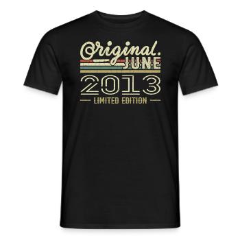 Juin 2013 Anniversaire Juin 2013 - Né en Juin 2013 - T-shirt homme - noir - Devant - AI Model Male 178 light (178cm)