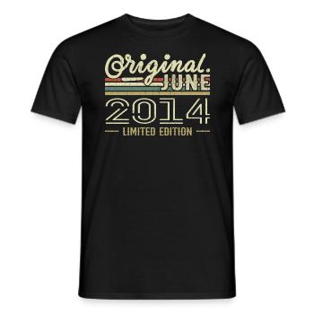 Juin 2014 Anniversaire Juin 2014 - Né en Juin 2014 - T-shirt homme - noir - Devant - AI Model Male 178 light (178cm)