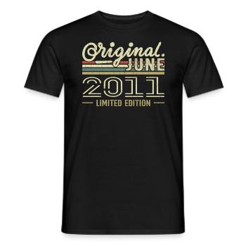 Juin 2011 Anniversaire Juin 2011 - Né en Juin 2011 - T-shirt homme - noir - Devant - AI Model Male 178 light (178cm)