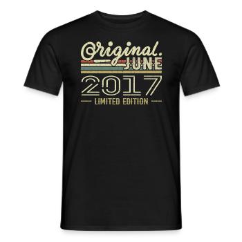 June 2017 Birthday June 2017 - Born in June 2017 - Men's T-Shirt - black - Front - AI Model Male 178 light (178cm)