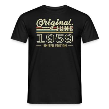 Juni 1959 Geburtstag Juni 1959 - geboren im Juni 1959 - Männer T-Shirt - Schwarz - Vorne - AI Model Male 178 light (178cm)