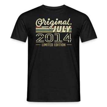 Juillet 2014 Original Cadeau Anniversaire 2014 - T-shirt homme - noir - Devant - AI Model Male 178 light (178cm)