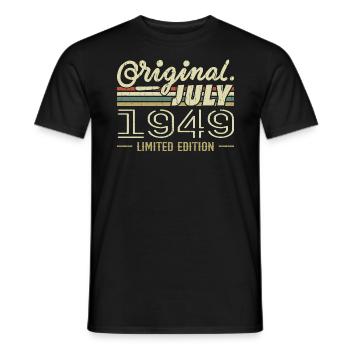 Juillet 1949 Original Cadeau Anniversaire 1949 - T-shirt homme - noir - Devant - AI Model Male 178 light (178cm)
