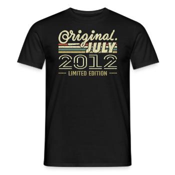 July 2012 Original Birthday Gift 2012 - Men's T-Shirt - black - Front - AI Model Male 178 light (178cm)