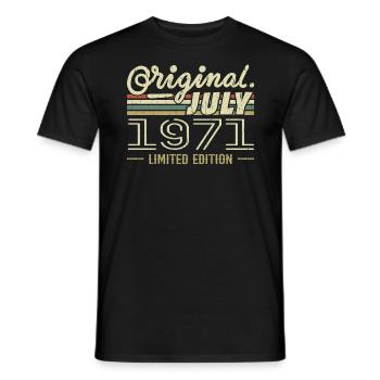 Juli 1971 Original Geburtstagsgeschenk 1971 - Männer T-Shirt - Schwarz - Vorne - AI Model Male 178 light (178cm)