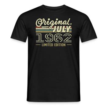 Juli 1962 Original Geburtstagsgeschenk 1962 - Männer T-Shirt - Schwarz - Vorne - AI Model Male 178 light (178cm)