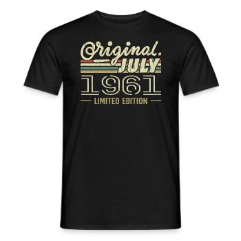 Juillet 1961 Original Cadeau Anniversaire 1961 - T-shirt homme - noir - Devant - AI Model Male 178 light (178cm)