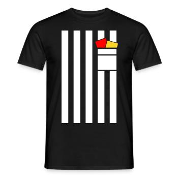 Costume d’arbitre Football Carnaval - T-shirt homme - noir - Devant - AI Model Male 178 light (178cm)
