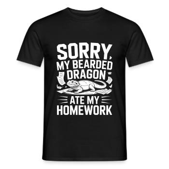 Meine Bartagame hat meine Hausaufgaben gefressen! Reptilien-Liebhaber - Männer T-Shirt - Schwarz - Vorne - AI Model Male 178 light (178cm)