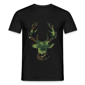 Camo Hirsch Jagen Camouflage Hirsch Jagd Saison Jä - Männer T-Shirt - Schwarz - Vorne - AI Model Male 178 light (178cm)