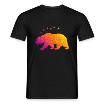Bear And Stars Geometric - Men's T-Shirt - black - Front - AI Model Male 178 light (178cm)