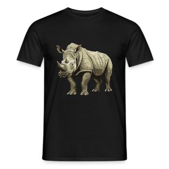 Rhinoceros Animal - Men's T-Shirt - black - Front - AI Model Male 178 light (178cm)