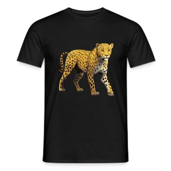 Cheetah animal - Men's T-Shirt - black - Front - AI Model Male 178 light (178cm)