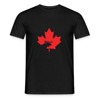 Maple Leaf Canada Day Moose Keep Calm - Men's T-Shirt - black - Front - AI Model Male 178 light (178cm)