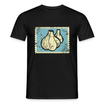 Garlic stamp - Men's T-Shirt - black - Front - AI Model Male 178 light (178cm)