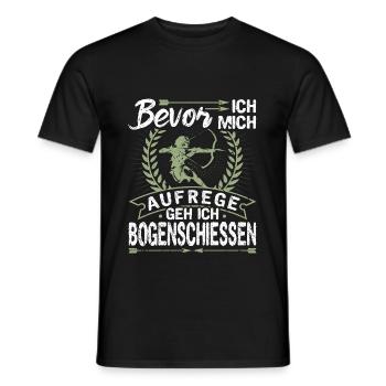 Bevor Ich Mich Aufrege Geh Ich Bogenschiessen - Männer T-Shirt - Schwarz - Vorne - AI Model Male 178 light (178cm)