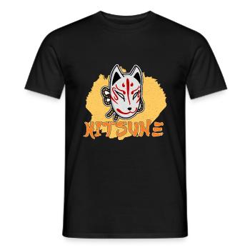 Japanische Tengu Hannya Kitsune Maske - Männer T-Shirt - Schwarz - Vorne - AI Model Male 178 light (178cm)