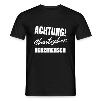 Achtung Chaotischer Herzmensch Freund Freundin Fun - Männer T-Shirt - Schwarz - Vorne - AI Model Male 178 light (178cm)