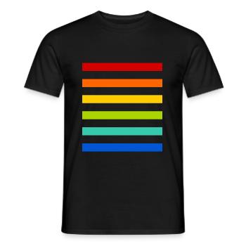 Rainbow Stripes - Men's T-Shirt - black - Front - AI Model Male 178 light (178cm)