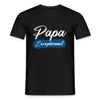 papa exceptionnel cadeau fête des pères - T-shirt homme - noir - Devant - AI Model Male 178 light (178cm)