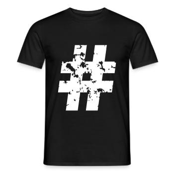 Hashtag (Grunge) Tag Social Media Hashtags - Men's T-Shirt - black - Front - AI Model Male 178 light (178cm)