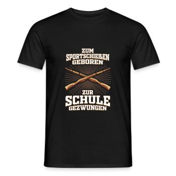 Zum Sportschießen Geboren Sportschütze Schießsport - Männer T-Shirt - Schwarz - Vorne - AI Model Male 178 light (178cm)