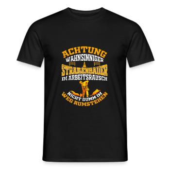 Straßenbauer Straßenbau Bauarbeiter - Männer T-Shirt - Schwarz - Vorne - AI Model Male 178 light (178cm)