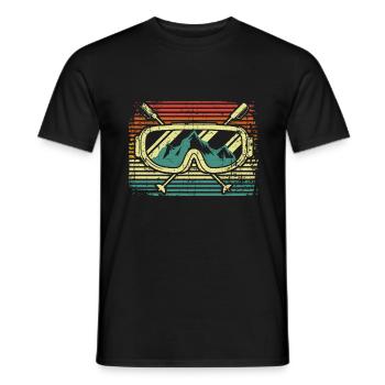 Skiers ski - Men's T-Shirt - black - Front - AI Model Male 178 light (178cm)