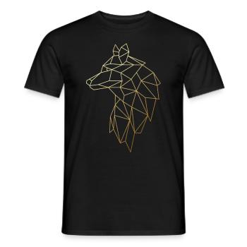 Wolf Polygone - T-shirt homme - noir - Devant - AI Model Male 178 light (178cm)