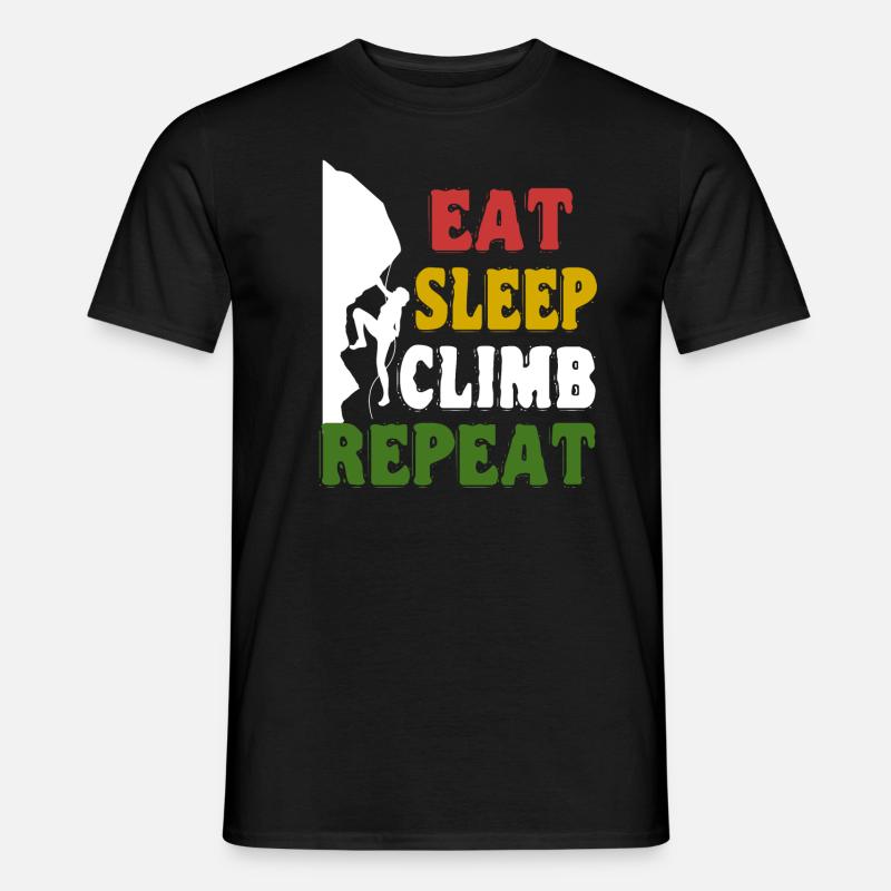 Kletterhemd - Eat Sleep Climb Repeat - Männer T-Shirt - Schwarz