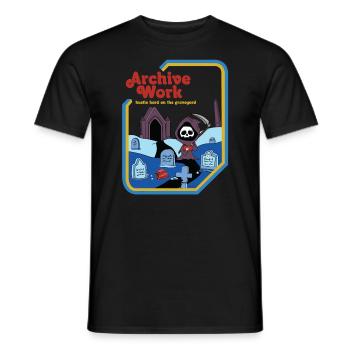 Travail d’archives - Hustle Hard On The Graveyard - T-shirt homme - noir - Devant - AI Model Male 178 light (178cm)