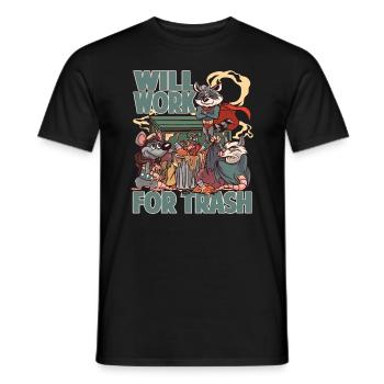 Travaillera pour les ordures - Opossum - Super-héros - T-shirt homme - noir - Devant - AI Model Male 178 light (178cm)