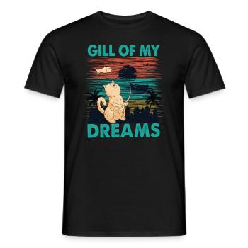 Gill Of My Dreams - Angeln - Katze - Retro - Natur - Männer T-Shirt - Schwarz - Vorne - AI Model Male 178 light (178cm)
