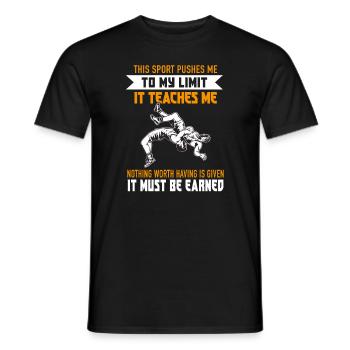 Lutte Sport Limite Gagné Arts Martiaux Ringen - T-shirt homme - noir - Devant - AI Model Male 178 light (178cm)