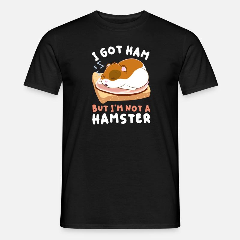 Hamster Schinken Hamsterbacken Essen Fleisch - Männer T-Shirt - Schwarz