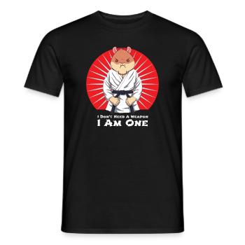 Judo hamster doesn't need a gun I'm a - Men's T-Shirt - black - Front - AI Model Male 178 light (178cm)