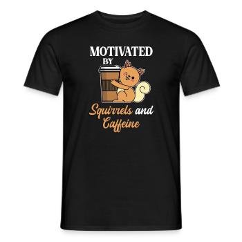 Motivates squirrel coffee coffee lovers - Men's T-Shirt - black - Front - AI Model Male 178 light (178cm)