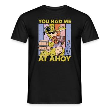 You Had Me At Ahoy - Pirate - Niedlicher Alligator - Männer T-Shirt - Schwarz - Vorne - AI Model Male 178 light (178cm)