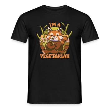 Je suis végétarien - Mignon panda roux - Végétalien - T-shirt homme - noir - Devant - AI Model Male 178 light (178cm)