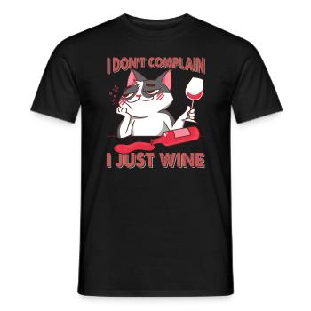 Je ne me plains pas, je ne fais que du vin - Chat - Flirt - T-shirt homme - noir - Devant - AI Model Male 178 light (178cm)