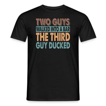 Deux gars sont entrés dans un bar - Papa Jokes - Bière - T-shirt homme - noir - Devant - AI Model Male 178 light (178cm)