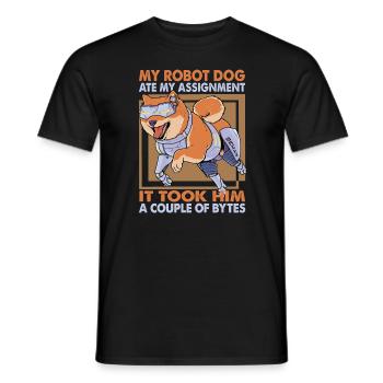 Mon chien robot a mangé mon devoir - Science Wit - T-shirt homme - noir - Devant - AI Model Male 178 light (178cm)