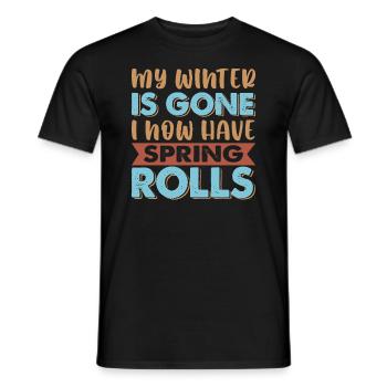 Ma graisse d’hiver a disparu, j’ai maintenant des rouleaux de printemps - T-shirt homme - noir - Devant - AI Model Male 178 light (178cm)