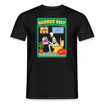 Casket Diet - Vegan Recipes - Skelly's 3 Step Plan - Männer T-Shirt - Schwarz - Vorne - AI Model Male 178 light (178cm)
