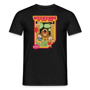 Weekends At The Zoo - Fun Times With Mary And Lucy - Men's T-Shirt - black - Front - AI Model Male 178 light (178cm)