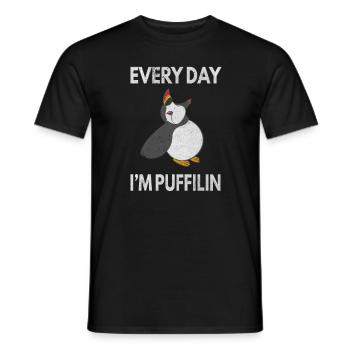 Every Day Puffilin - Puffin Papageientaucher - Männer T-Shirt - Schwarz - Vorne - AI Model Male 178 light (178cm)