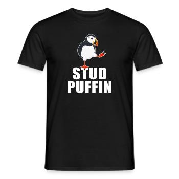 Stud Puffin Grebe Seabird Puffin - Men's T-Shirt - black - Front - AI Model Male 178 light (178cm)