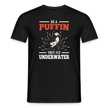 Papageitaucher Fliegen Unter Wasser Eistaucher - Männer T-Shirt - Schwarz - Vorne - AI Model Male 178 light (178cm)